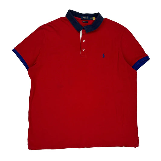 Custom Slim Fit Polo By Ralph Lauren Slim Fit Polo Shirt - 2XL Red Cotton