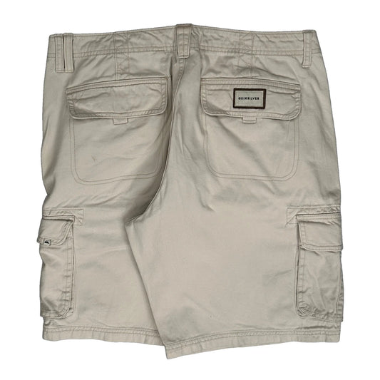 Quiksilver Cargo Shorts - 34W 10L Beige Cotton