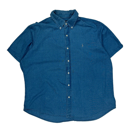 Ralph Lauren Short Sleeve Shirt - XL Blue Cotton