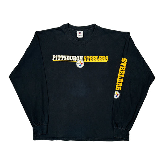Pittsburgh Steelers N.F.L. Team Apparel Long Sleeve T-Shirt - XL Black Cotton
