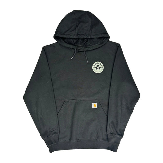 Carhartt Spellout Hoodie - Medium Black Cotton Blend