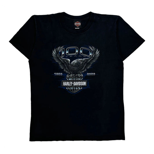 Chicago Harley Davidson Graphic T-Shirt - Large Black Cotton