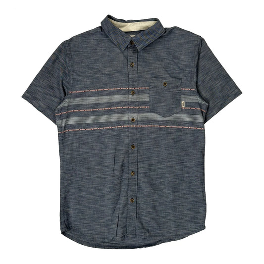 Vans Striped Short Sleeve Shirt - Small Blue Cotton