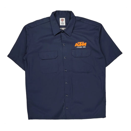 Cycles USA Dickies Short Sleeve Shirt - XL Blue Polyester Blend