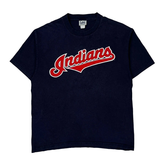 Indians Lee Sport Mlb T-Shirt - Large Navy Cotton