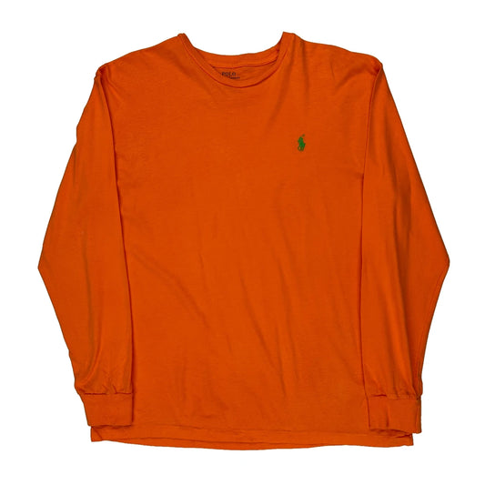 Polo By Ralph Lauren Long Sleeve T-Shirt - Medium Orange Cotton