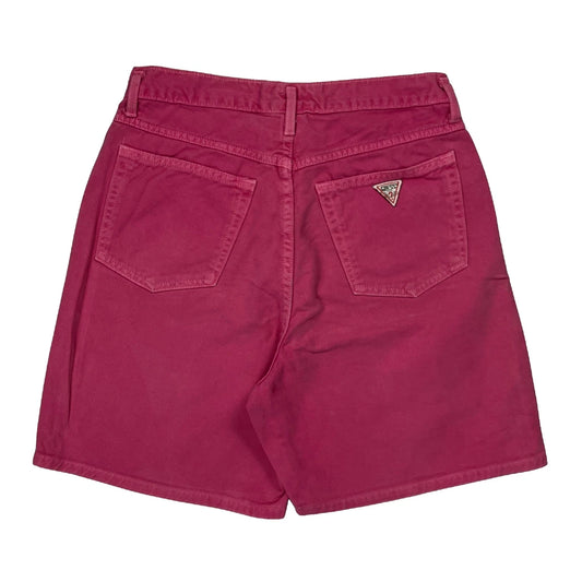Guess Denim Shorts - 28W UK 8 Pink Cotton