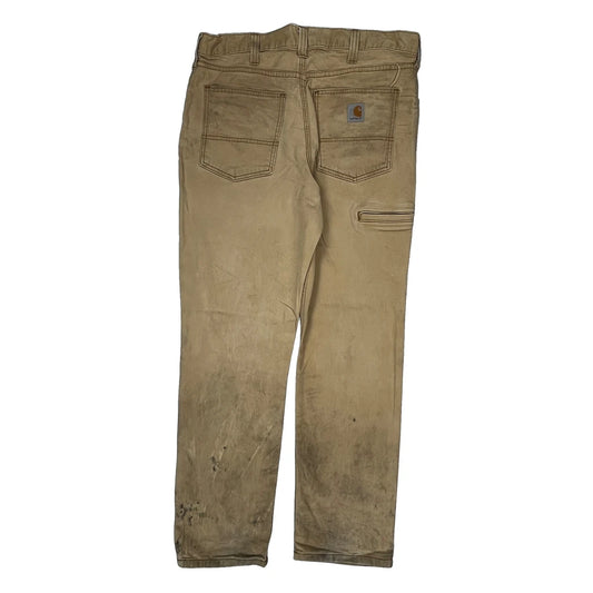Carhartt Carpenter Trousers - 34W 30L Beige Cotton