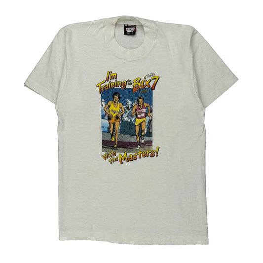 Vintage Training For Bix 7 Screen Stars Graphic T-Shirt - Medium White Cotton Blend