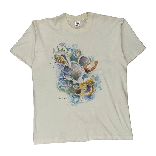 Fruit Of The Loom Single Stitch T-Shirt - XL Cream Cotton