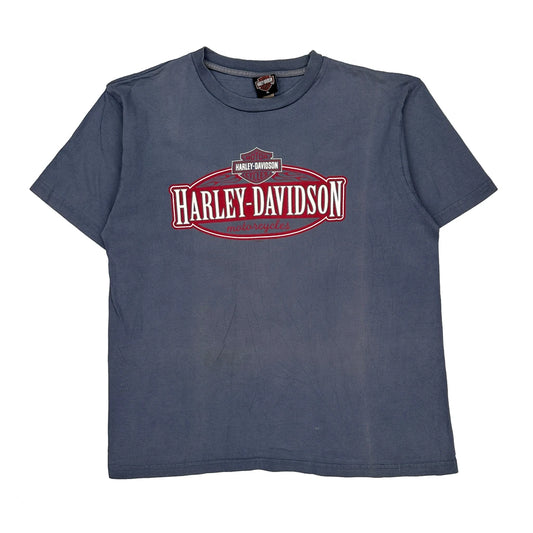 Harley World Amsterdam, Holland Harley Davidson Graphic T-Shirt - XL Grey Cotton