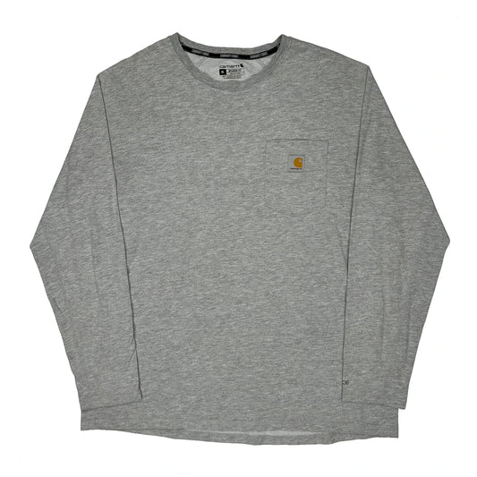 Carhartt Long Sleeve T-Shirt - XL Grey Cotton Blend