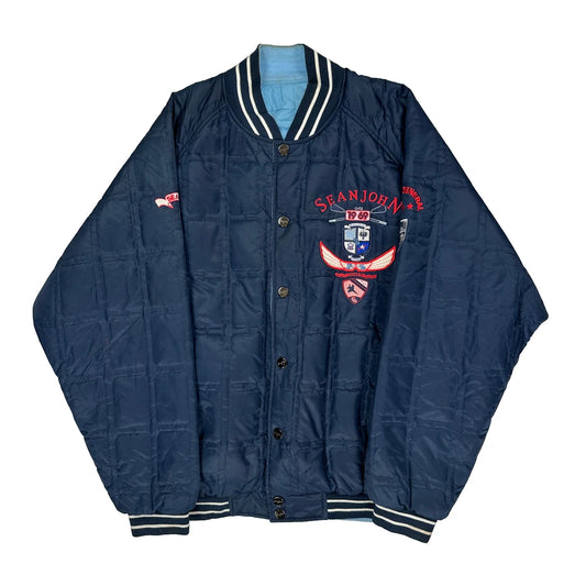 Sean John Varsity Jacket - XL Navy Nylon