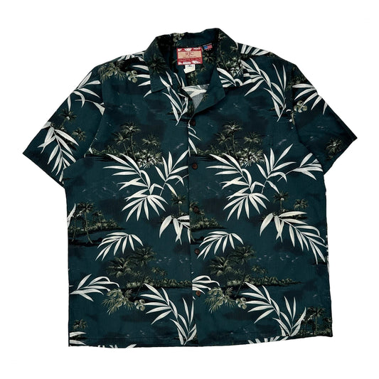 Rjc Floral Hawaiian Shirt - XL Green Cotton