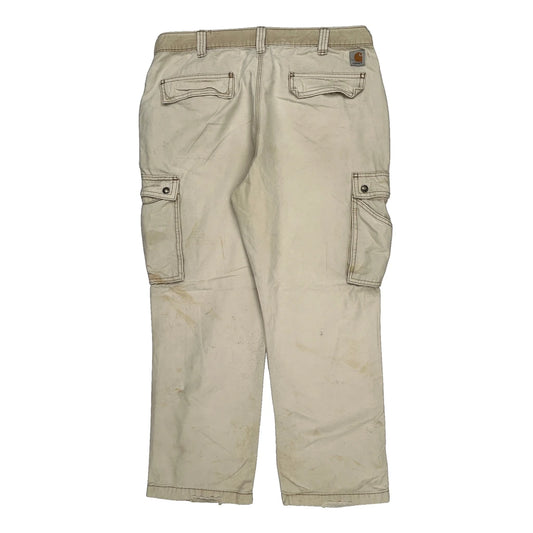 Carhartt Cargo Cargo Trousers - 38W 29L Beige Cotton