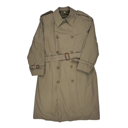 Aquascutum Double Breasted Trench Coat - Large Beige Cotton