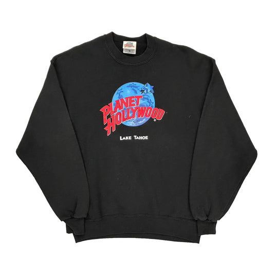 Lake Tahoe Planet Hollywood Graphic Sweatshirt - Large Black Cotton Blend