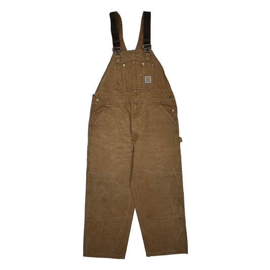 Carhartt Double Knee Dungarees - 40W 28L Brown Cotton