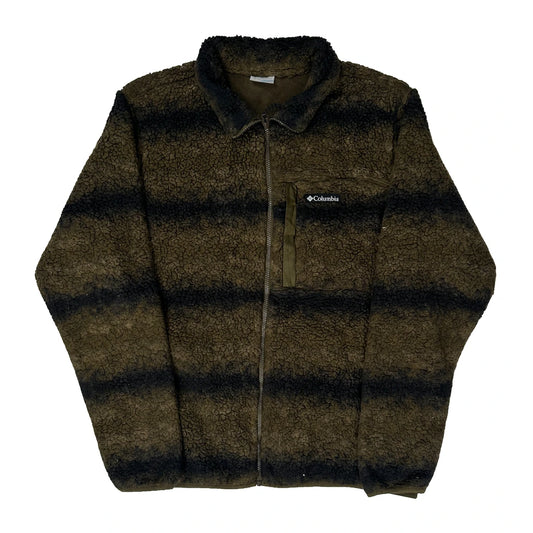 Columbia Fleece Jacket - Large Brown Polyester