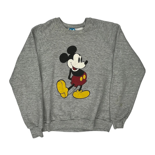Made In USa Mickey Mouse Disney Sweatshirt - Large Grey Cotton