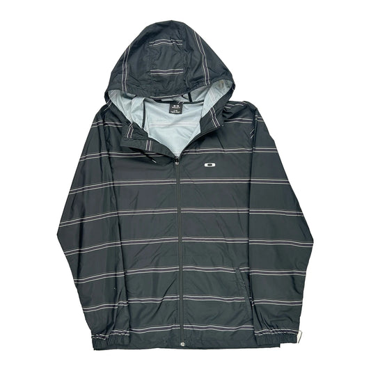 Oakley Striped Windbreaker - Large Black Polyester