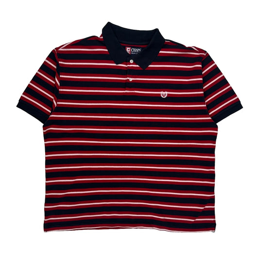 Chaps Ralph Lauren Striped Polo Shirt - XL Red Cotton