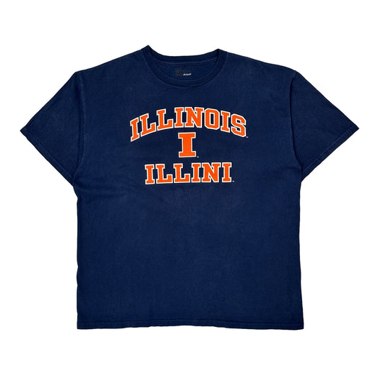 Illinois Illini Majestic College T-Shirt - XL Navy Cotton