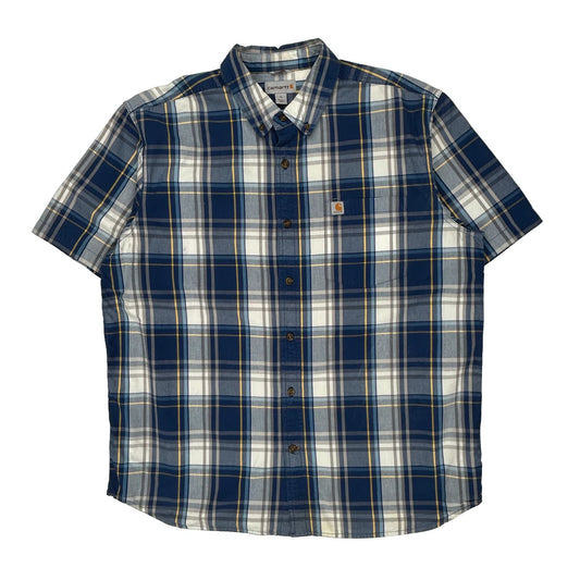Carhartt Checked Short Sleeve Shirt - XL Yellow Cotton