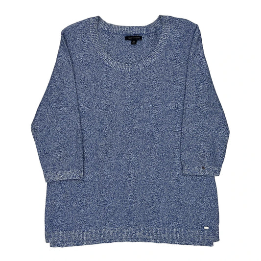 Tommy Hilfiger Jumper - Large Blue Cotton Blend