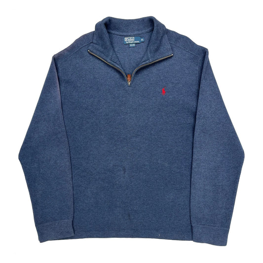 Polo By Ralph Lauren 1/4 Zip - XL Blue Cotton
