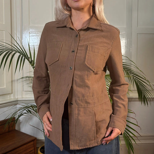 Vintage brown Ann Taylor Loft Overshirt - womens x-small