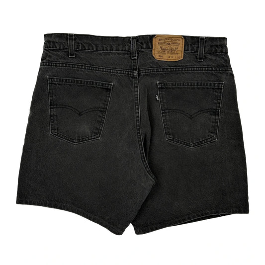 550 Levis Baggy Denim Shorts - 35W 6L Black Denim