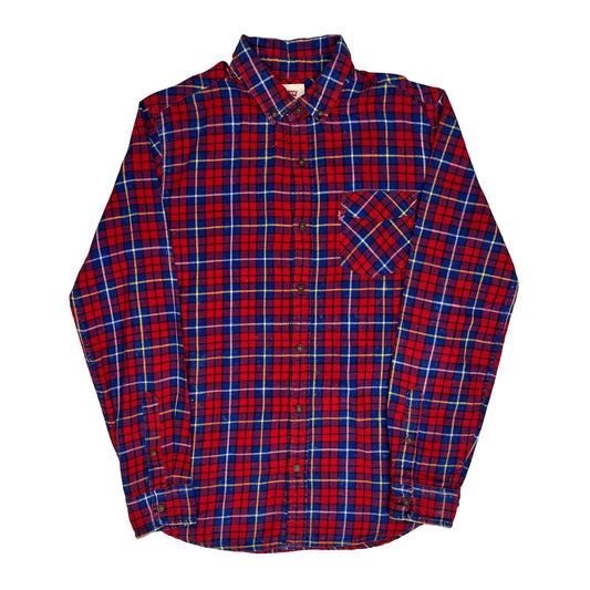 Levis Checked Flannel Shirt - Small Red Cotton