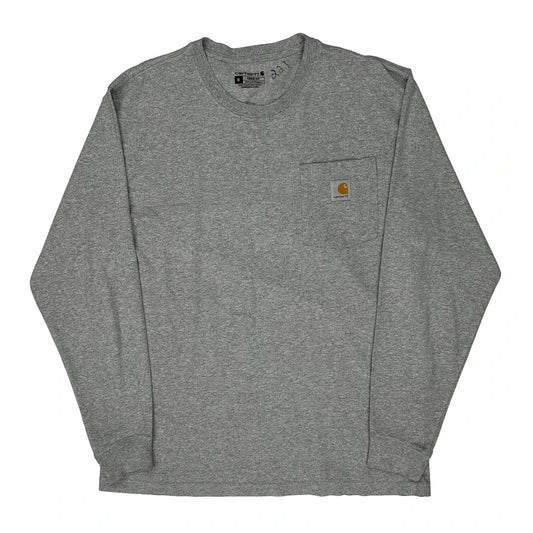 Vintage Carhartt Long Sleeve T-Shirt - Medium Grey Cotton
