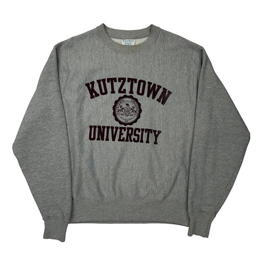Reverse Weave Champion College Sweatshirt - Medium Grey Cotton Blend