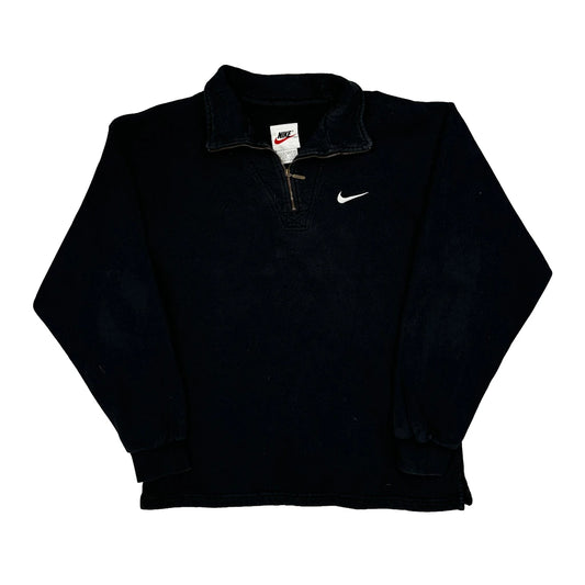 Nike 1/4 Zip - Small Black Cotton