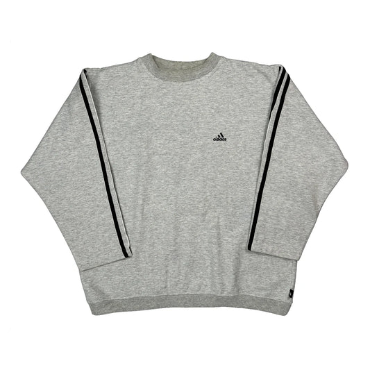 Adidas Sweatshirt - Large Grey Cotton