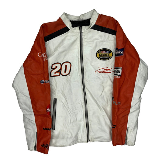 Nextel Cup Series Chase Authentics Nascar Leather Jacket - Medium Orange Leather