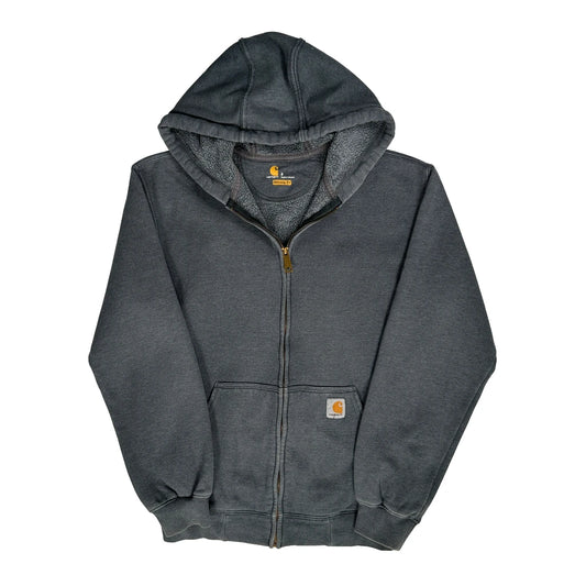 Carhartt Full Zip Hoodie - Small Gray Cotton