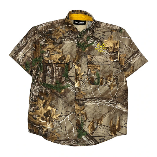 Realtree Camo Short Sleeve Shirt - Large Green Polyester