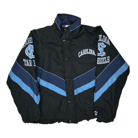 Carolina Tar Heels Starter College Varsity Jacket - Large Black Nylon