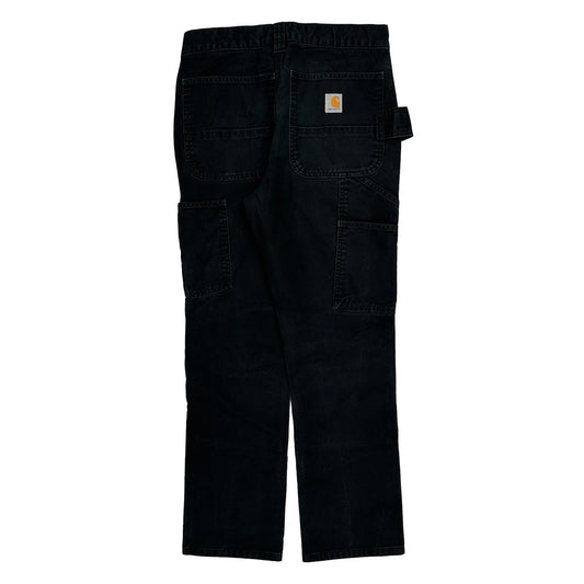 Carhartt Double Knee Carpenter Trousers - 30W 30L Black Cotton