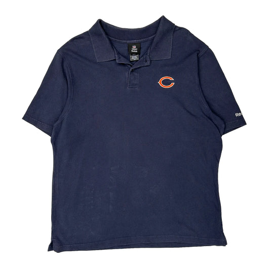 Chicago Bears Reebok Nfl Polo Shirt - Large Navy Cotton