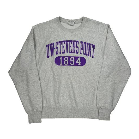 Reverse Weave Champion Uw-Stevens Point Sweatshirt - Medium Gray Cotton Blend