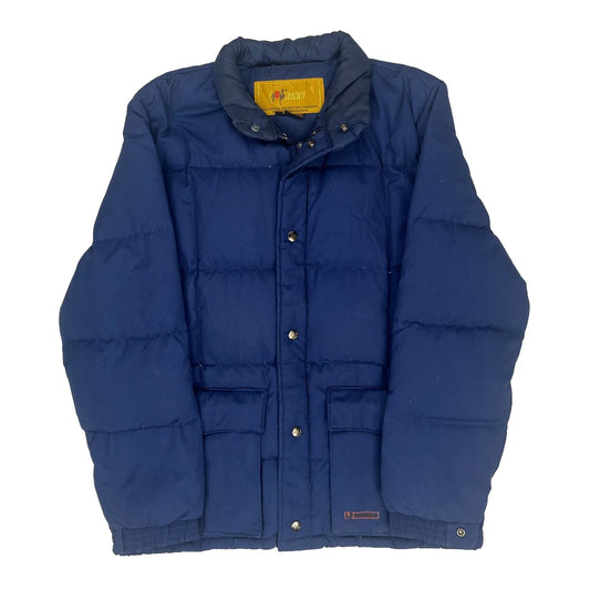 90S Camel Puffer - Medium Blue Down