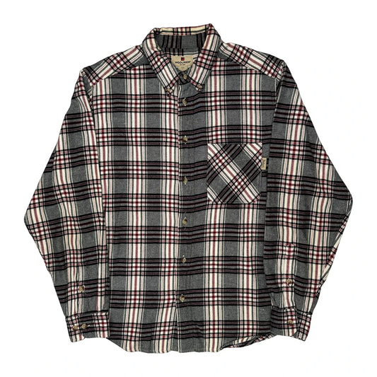 Woolrich Checked Flannel Shirt - Large Grey Cotton