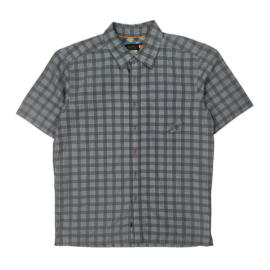 Quiksilver Checked Short Sleeve Shirt - Small Grey Cotton