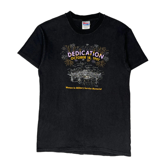 Women In Military Service Memorial Hanes Single Stitch T-Shirt - Medium Black Cotton
