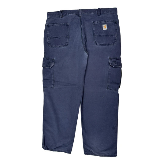 Carhartt Cargo Trousers - 40W 30L Navy Cotton