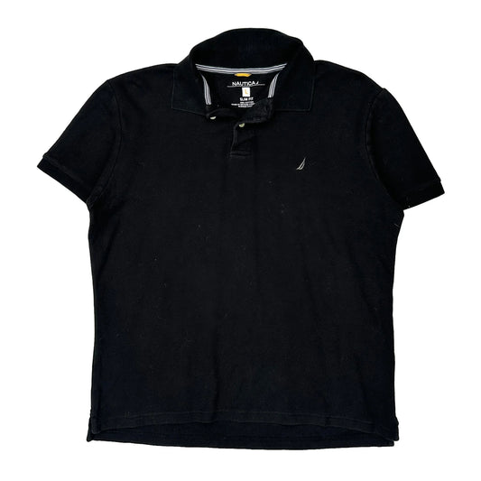 Nautica Polo Shirt - Large Black Cotton
